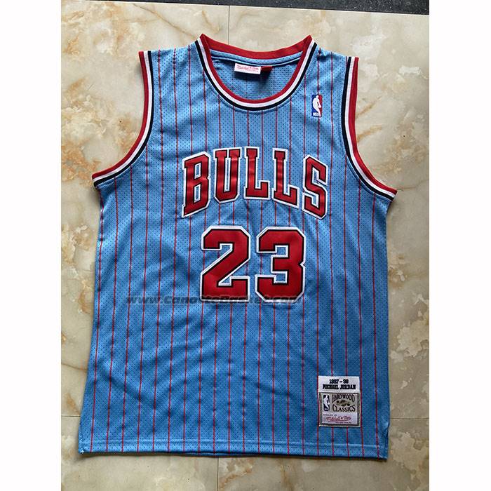 Maglia Chicago Bulls Michael Jordan No 23 Mitchell & Ness 1997-98 Blu3